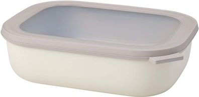 Mepal 4 Stück multischüssel cirqula rechteckig 2000 ml - nordic white 106259032500