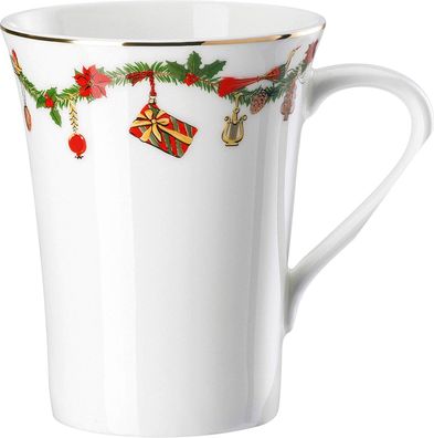 Set: 3× Hutschenreuther Becher mit Henkel „Nora Christmas“ 0,4 l + Gratis Edelstah
