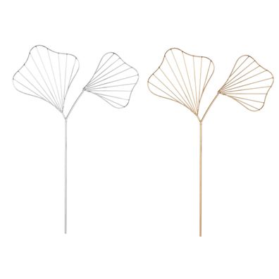 Gilde Gartenstecker, Ginkgo, "Ginkgo", Metall, goldfarben, silberfarben, L. 0.1