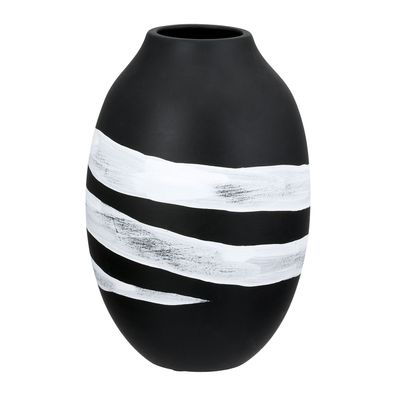 Gilde Vase, rund, "Escovus", Keramik, schwarz, VE 3, H. 21 cm, D. 14 cm 58544