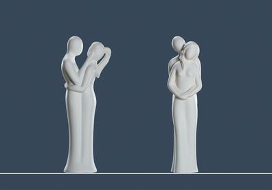 Gilde Francis, Figur, Paar, "Halt dich fest ", Keramik, creme, VE 2, L. 9 cm, B
