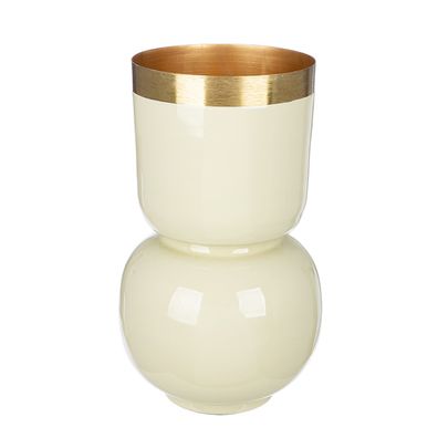 Gilde Vase, "Roro", Metall, creme, VE 1, H. 31.5 cm, D. 18 cm 55115 4063387551158