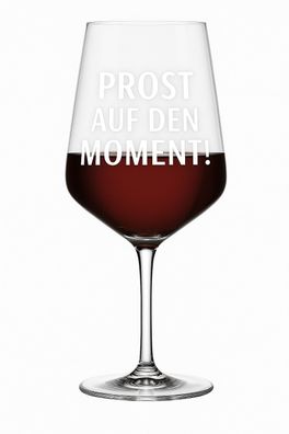 Spiegelau Weinglas „Style“ – Gravur „Prost auf den Moment!“ | Kristallglas für