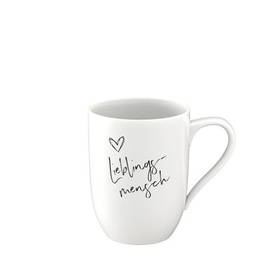 Villeroy & Boch Vorteilset 6 Stück Statement Becher mit Henkel Lieblingsmensch
