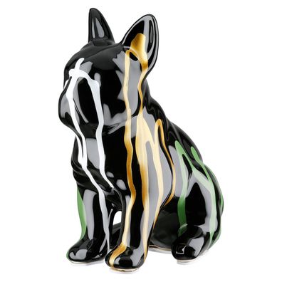Gilde Figur, Bulldogge, "Scuro", Keramik, schwarz, VE 2, L. 10 cm, B. 15 cm, H
