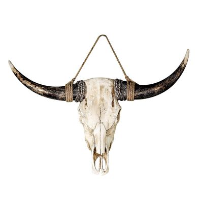 Gilde Wandobjekt, Büffel, "Büffel", Poly, braun, weiß, VE 1, L. 7.5 cm, B. 38 cm,