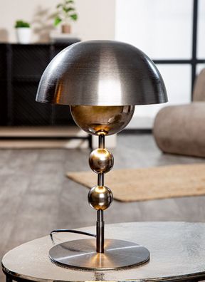 Gilde Tischleuchte, Ball, "Metallique", Eisen, silberfarben, VE 1, H. 43.5 cm, D