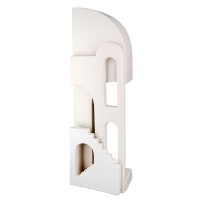 Gilde Bodenvase, Haus, "Faccia", Treppe, Keramik, beige, VE 2, L. 8.5 cm, B. 13