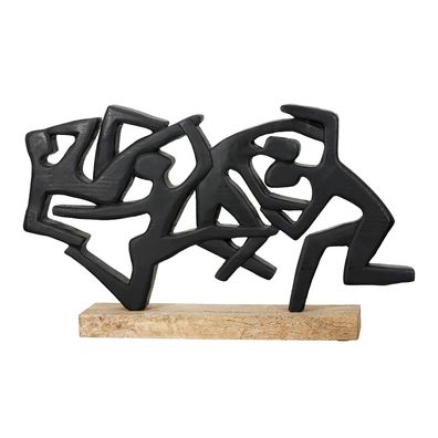 Gilde Skulptur, "Acrobatics", Mangoholz, schwarz, naturfarben, VE 1, L. 9 cm, B