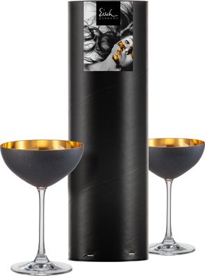 Eisch Vorteilset 2 Stück 2 Dessertschalen 551/8 in Geschenkröhre COSMO GOLD 705551