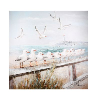 Gilde Bild, quadratisch, "Seaside", Küstenmotiv, Landschaftsmotiv, Möwenmotiv,