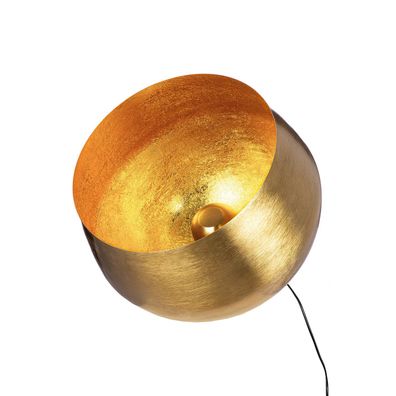 Gilde Bodenleuchte, rund, "Meteo", Metall, goldfarben, VE 1, H. 47 cm, D. 50 cm