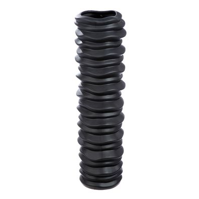 Gilde Bodenvase, groß, zylindrisch, "Rillo", Keramik, schwarz, VE 1, H. 78 cm, D
