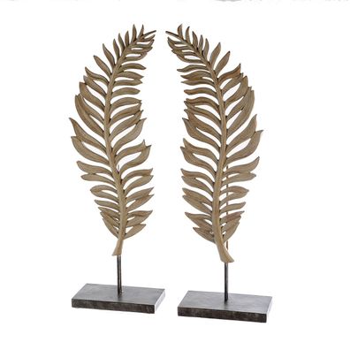 Casablanca Skulptur, Blatt, "Leaf", Kunstharz, naturfarben, , 2 Stück wie abgebild