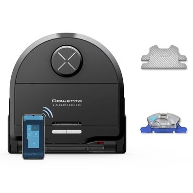 Rowenta X-Plorer Serie 220 Saugroboter RR9465WH mit Lasernavigation und Wischfunktion