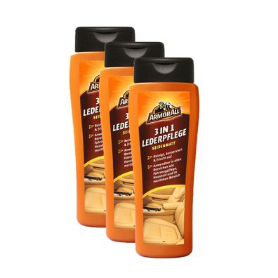 3x Armor All 3in1 Lederpflege Seidenmatt 250ml Reinigt & Frischt auf Leder Pflege
