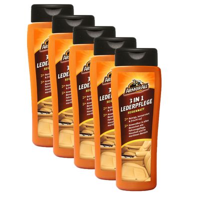 5x Armor All 3in1 Lederpflege Seidenmatt 250ml Reinigt & Frischt auf Leder Pflege