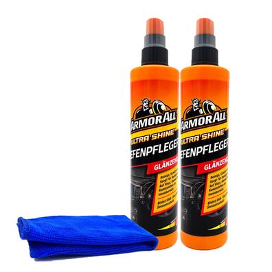 ARMOR ALL Kunststoff Reiniger Tiefenpfleger glänzend 2x 300ml + Microfasertuch