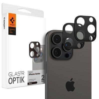 Spigen Optik. tR Kameraschutz 2er Set für iPhone 14/15/16 Pro/Pro Max - Schwarz