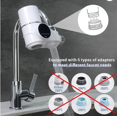 Wasserfilter-Aufsatz fér Wasserhahn mit LED-Anzeige und UV-Blaulicht
