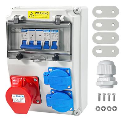 Lomhyve Baustromverteiler 32A 2x16A 230V IP54 mit FI und LS