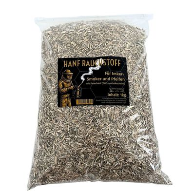 Smoker Rauchstoff nikotinfrei aus Hanf im 1kg Beutel mit praktischem Gleitverschluss