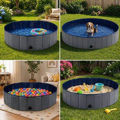 Faltbarer Hundepool 120x120x30 Schwimmbad Swimmingpool Hundebad 300L 120x30