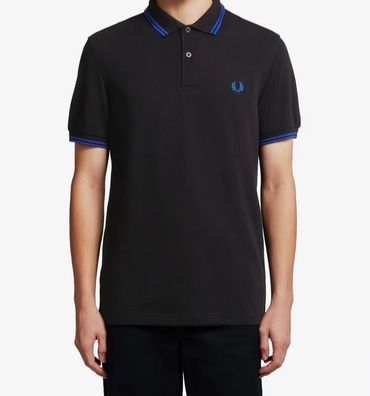 Fred Perry Poloshirt Kurzarm Polohemd Herren Schwarz Weiß Navy