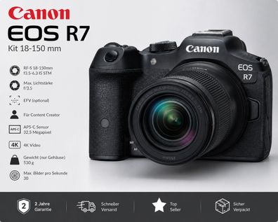 Canon EOS R7 Kit 18-150 mm APS-C 32,5 Megapixel 4K - Kaufen