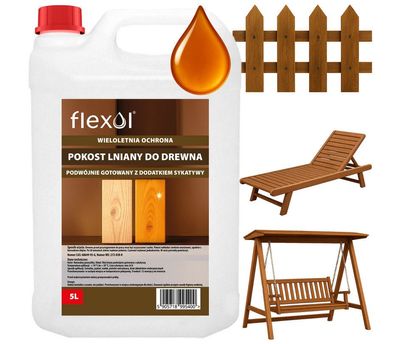 Flexol Holzschutz 5L Leinölfirnis für Holz Ergiebig Langlebig Imprägnierung