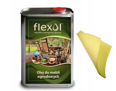 FLEXOL Imprägnieröl für Gartenmöbel aus Holz 1 L natürlich, ausreichend für ca. 10 m²