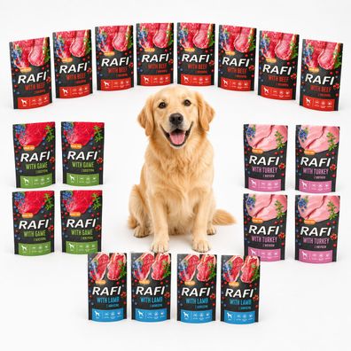 RAFI Dolina Noteci Nassfutter für Hunde 20x500 g Set MIX DER Geschmacksrichtunge