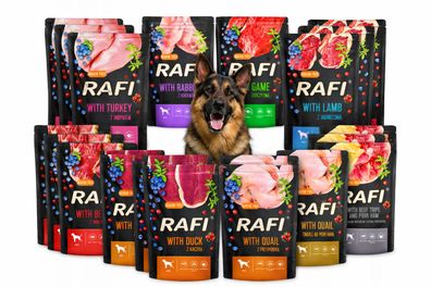 Rafi - Nassfutter für Hunde, 8×500 g 8 Sorten Dolina Noteci