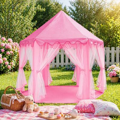 Spielzelt Kinder Mädchen Spielhaus Kinderzelt Prinzessin Drinnen für den Garden nue