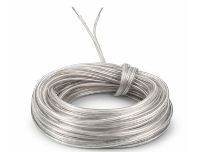prometeo electronics Flachkabel 10 m transparent 2x0,50 mm silber