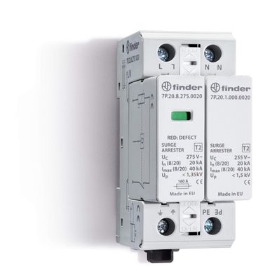 Finder Serie 7P ßberspannungsableiter Typ 2 275 V AC 1 + 1 20 kA