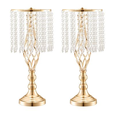 VEVOR 12er Set Blumenständer 49 cm Kristallglas Optik gold