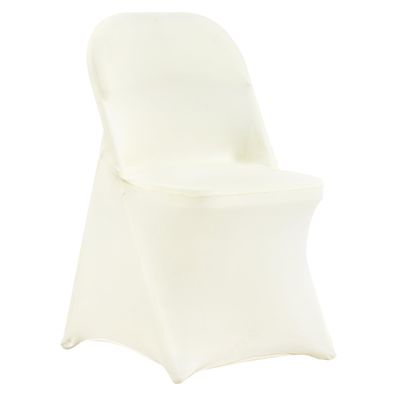 VEVOR Stuhlhussen fér Klappstéhle Spandex kurz Elfenbeinweiß 18 Stéck
