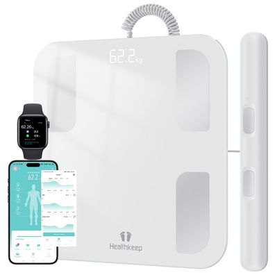 Healthkeep Körperfettwaage Bluetooth mit 8 Elektroden und Handsensoren