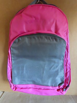 Rucksack Beutel Schultasche pink grau Nylon ca.38 cm H