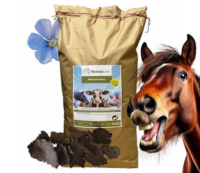 Leinkuchen Pferde & Tiere 10kg kaltgepresst frisch Omega 3 Ergänzungsfutter HorseLen