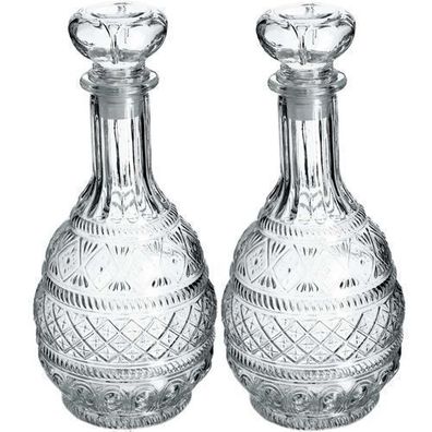 KADAX Dekanter für Getränke, Stilvolle Whiskykaraffe für Männer 1L - 2 Stück