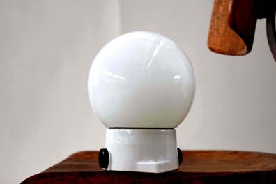 Kugellampe Hoflampe Antik Alt Keramik Milchglas Wandlampe Vintage Weiß