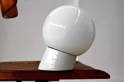 Kugellampe Hoflampe Antik Alt Keramik Schräglampe Wandlampe Vintage Porzellan