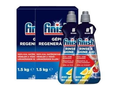Finish Maschinen-Regeneriersalz 2x1,5kg + Finish Klarspüler 2x400ml