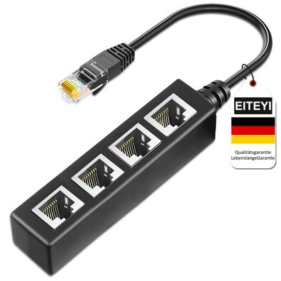 EITEYI RJ45 Ethernet-Splitterkabel 1 Stecker auf 4 Buchsen Cat5e