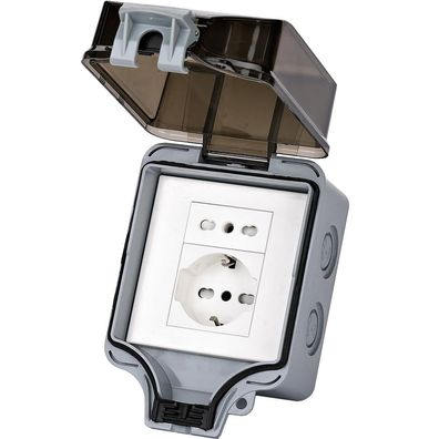 FRAMUN Außensteckdose Doppelsteckdose wasserdicht IP66 10/16A