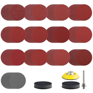 Awutzut Schleifpapier 50mm 260 Stk Körnung 80 bis 3000 fér 6mm Stift