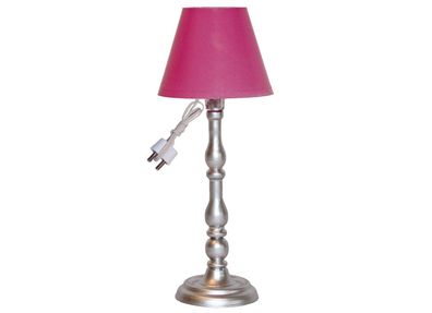 Stehlampe mit LED silber/ rosa für Puppenhaus, Puppenstube Kahlert 19210