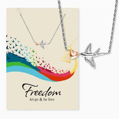 Engelsrufer Grußkarte Freedom, mit Umschlag und Edelstahlkette MYSN-012-BIR Bicolor